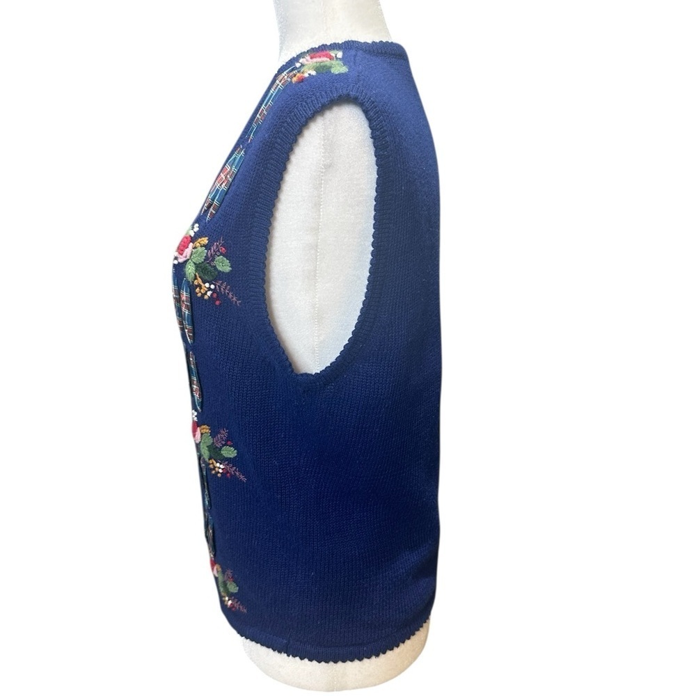 Susan Bristol Navy Cardigan with Floral Embroidered Accents - Picture 3 of 6